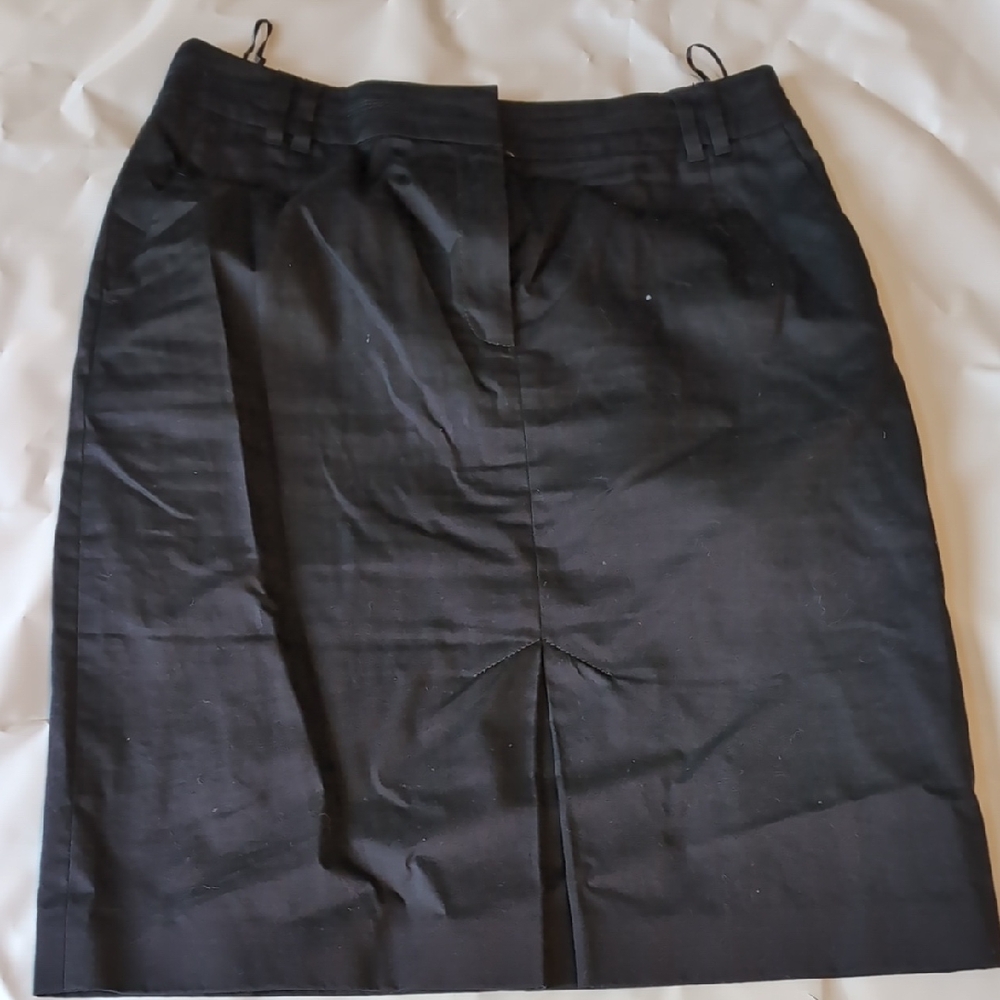 Esprit Black Knee-Length Pencil Skirt with Pleated Slit